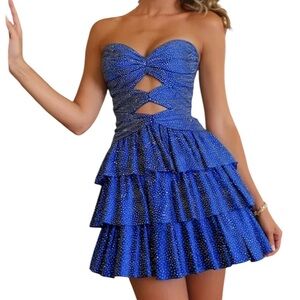 Miss Veil Sweetheart Cascading Ruffles Short/Mini Corset Homecoming Dress